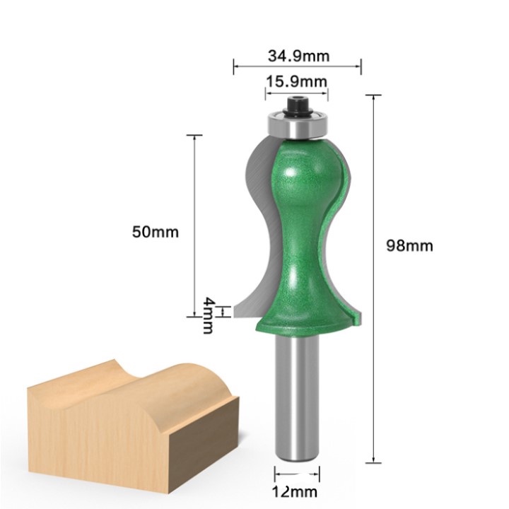 Mũi soi tay vịn cầu thang xanh lá hợp kim vonfram carbide