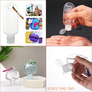 Chai Nhựa 50ml Chiết Mỹ Phẩm Nước Rửa Tay Có Móc Treo