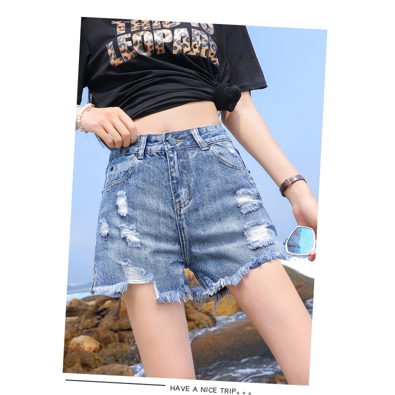 Quần Short Jeans Rách Lưng Cao Thời Trang Hè 2020 Cho Nữ | BigBuy360 - bigbuy360.vn