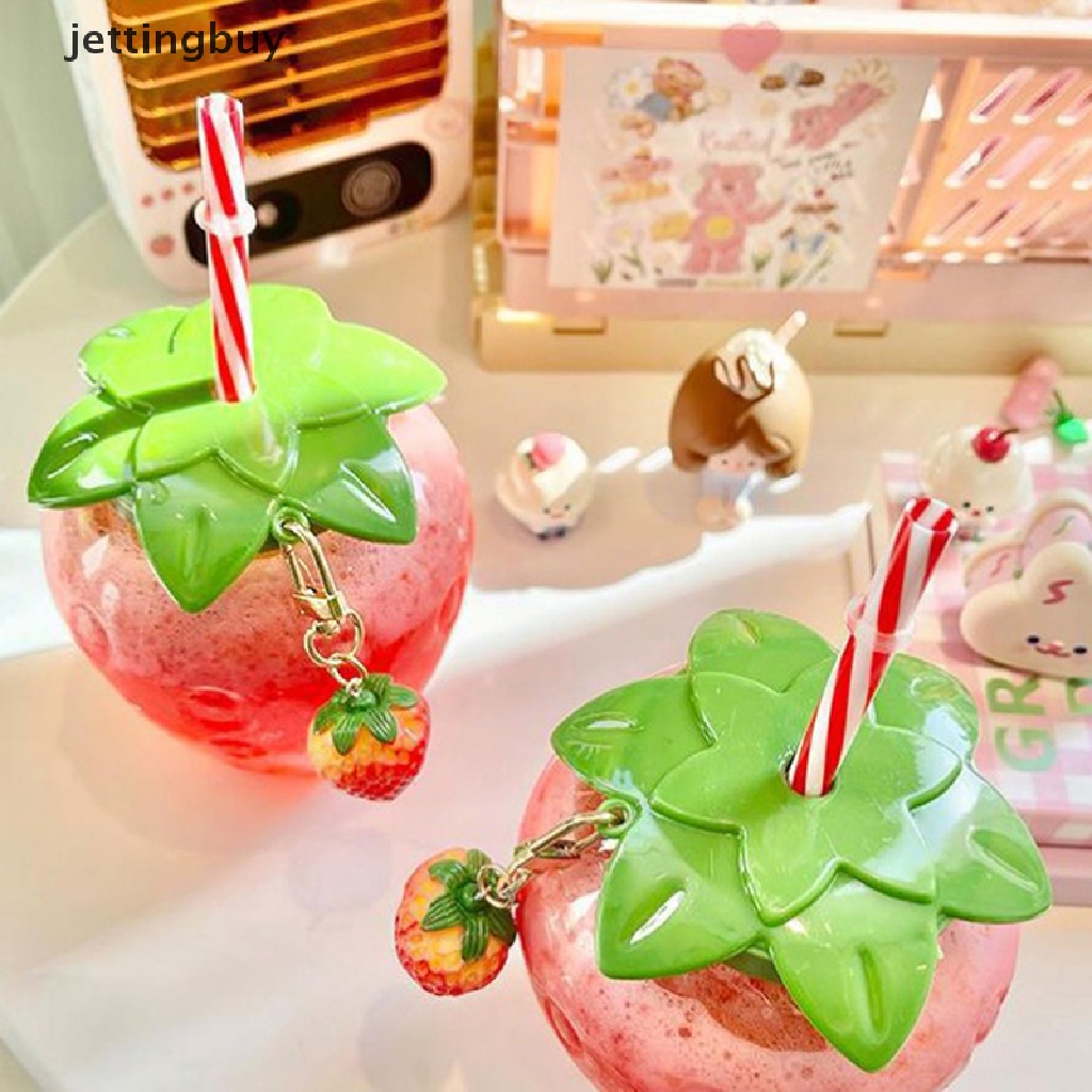 Bình nước JETTING 500ml có ống hút hình trái dâu dễ thương