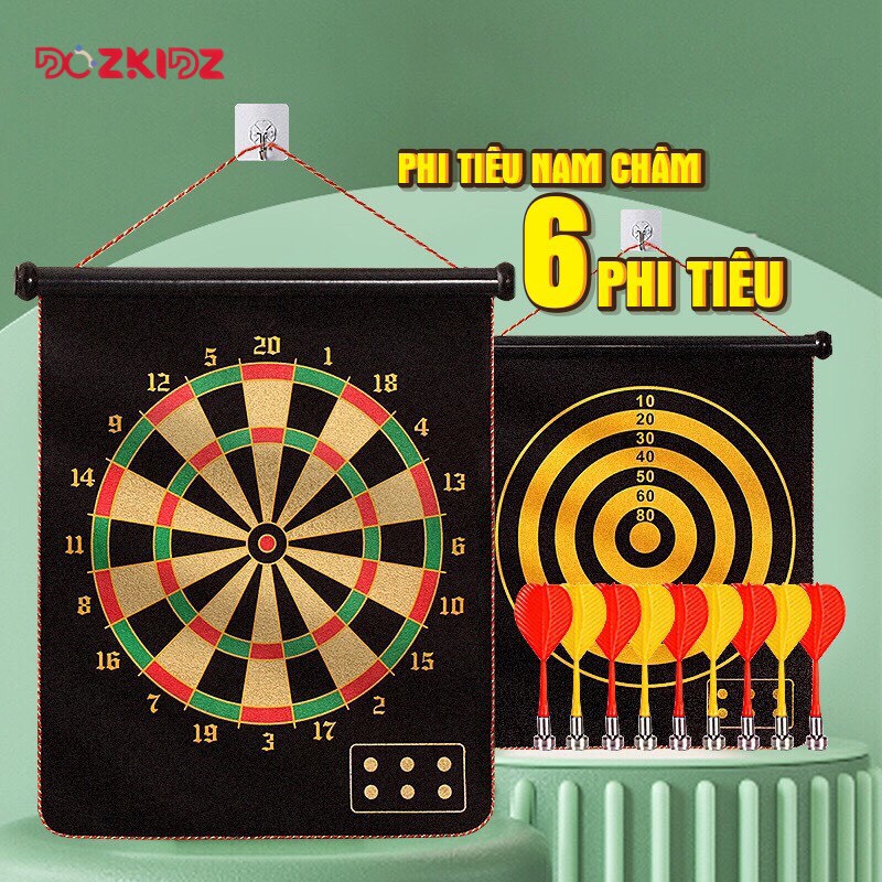 Bảng phóng phi tiêu, phi tiêu nam châm an toàn cho bé, đồ chơi giảm tress cho mọi lứa tuổi size 32x38cm - DOZKIDZ