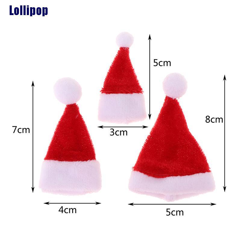 Set 2 mũ ông già noel mini trang trí nhà búp bê dịp giáng sinh độc đáo