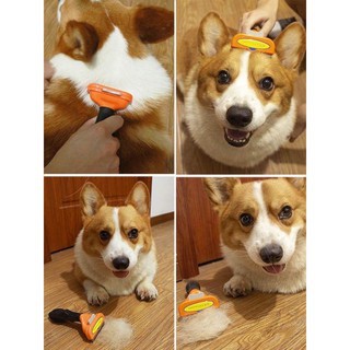 Lược chải lông cạo bớt lông thừa xơ rối cực đã - Dùng cho mọi kích cỡ chó mèo - Thế hệ thứ 3 cải tiến có nút đẩy