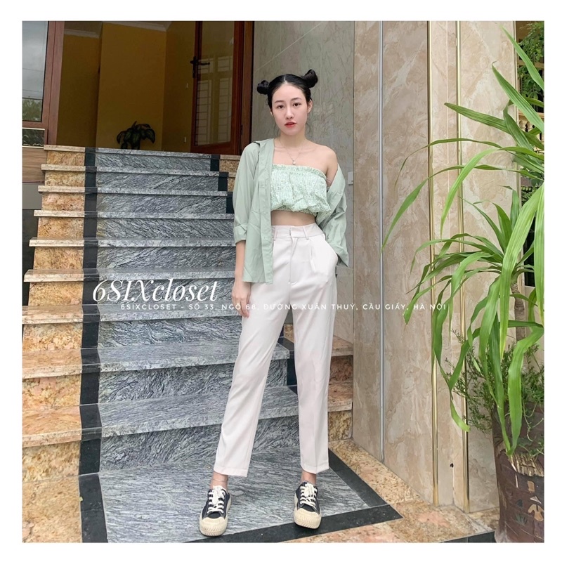 Áo ôm ngực tulip trơn và hoạ tiết hoa cúc
