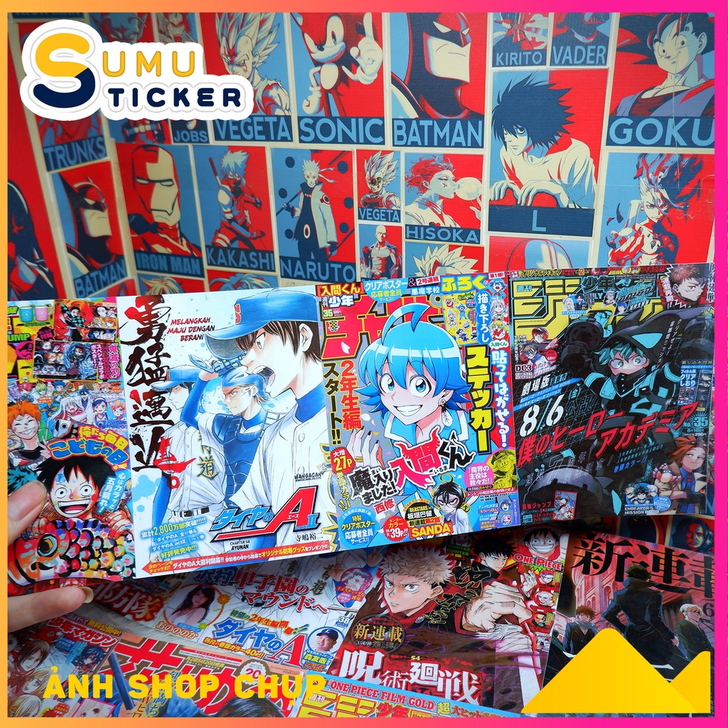 Set 40 tấm dán tường phong cách Manga Anime  - Manga Anime Wall Collage - Cán bảo vệ hình ảnh - Sẵn keo