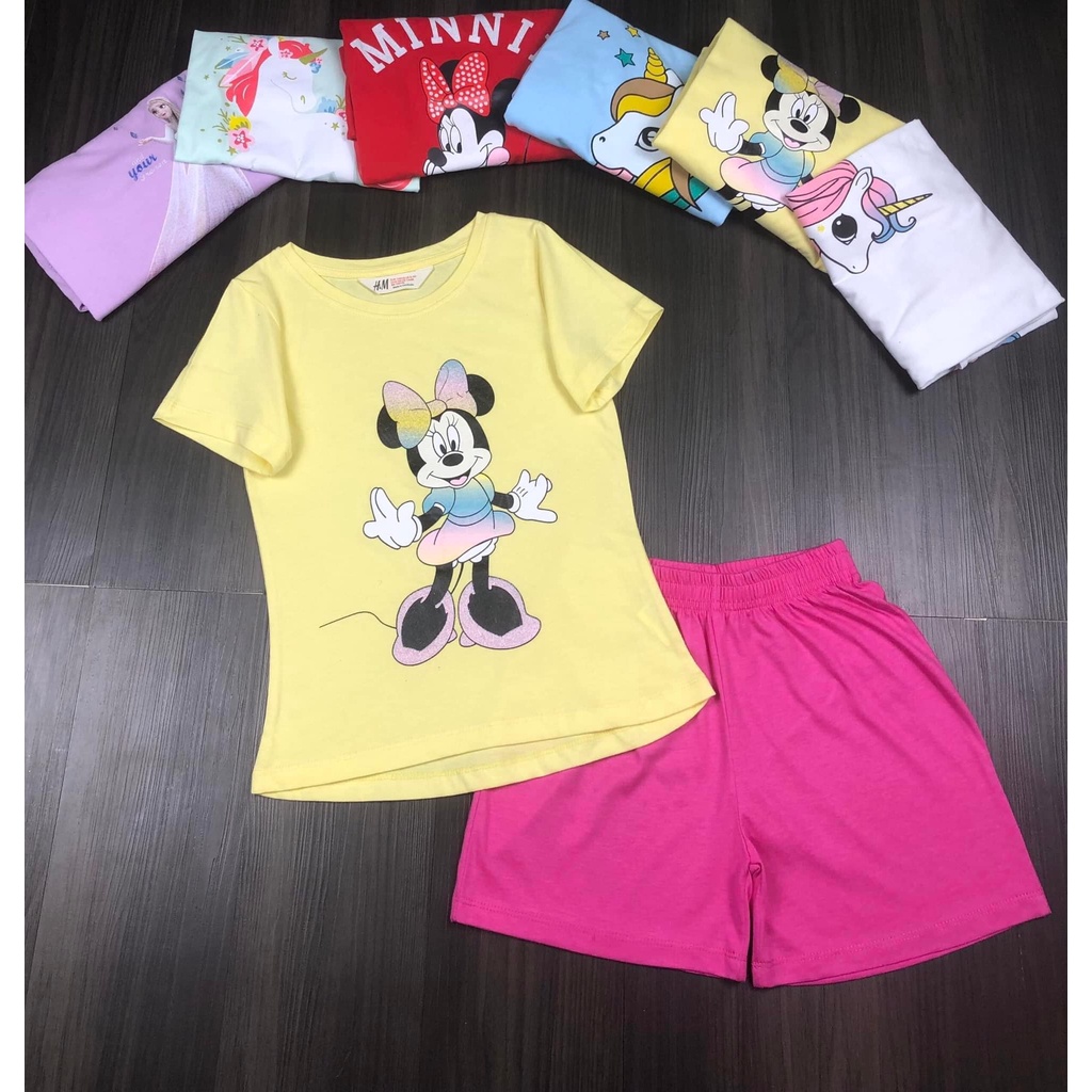 Bộ H&amp;M bé gái in nhũ siêu đẹp