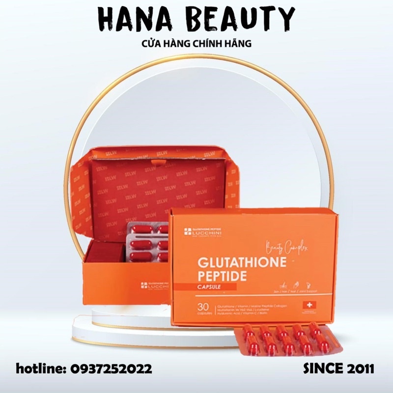 Viên uống trắng trẻ hoá da Thuỵ Sĩ LUCCHINI GLUTATHIONE PEPTIDE