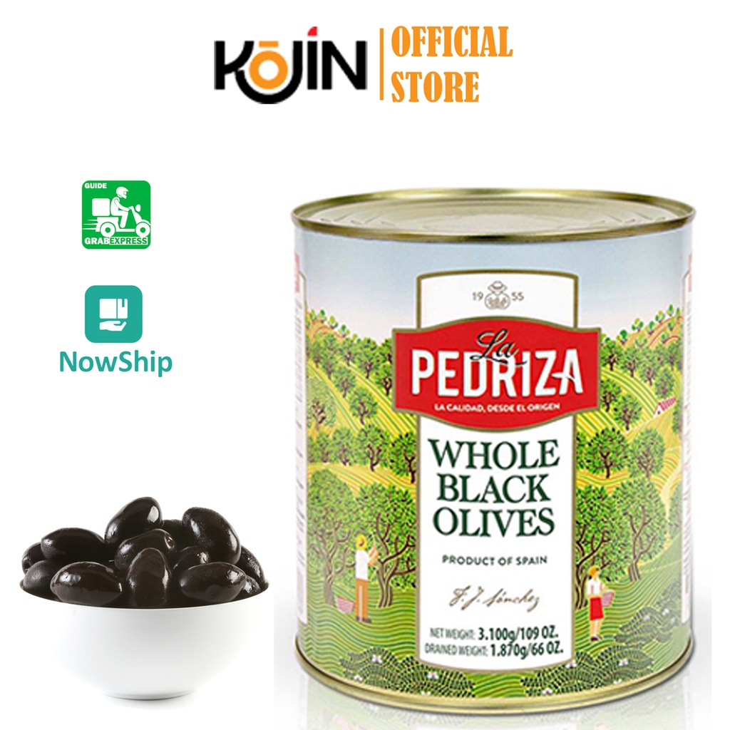 Quả Olive Đen Nguyên Trái Kojin Hiệu Le Pedriza Nhập Khẩu Tây Ban Nha Hộp Thiếc 3kg