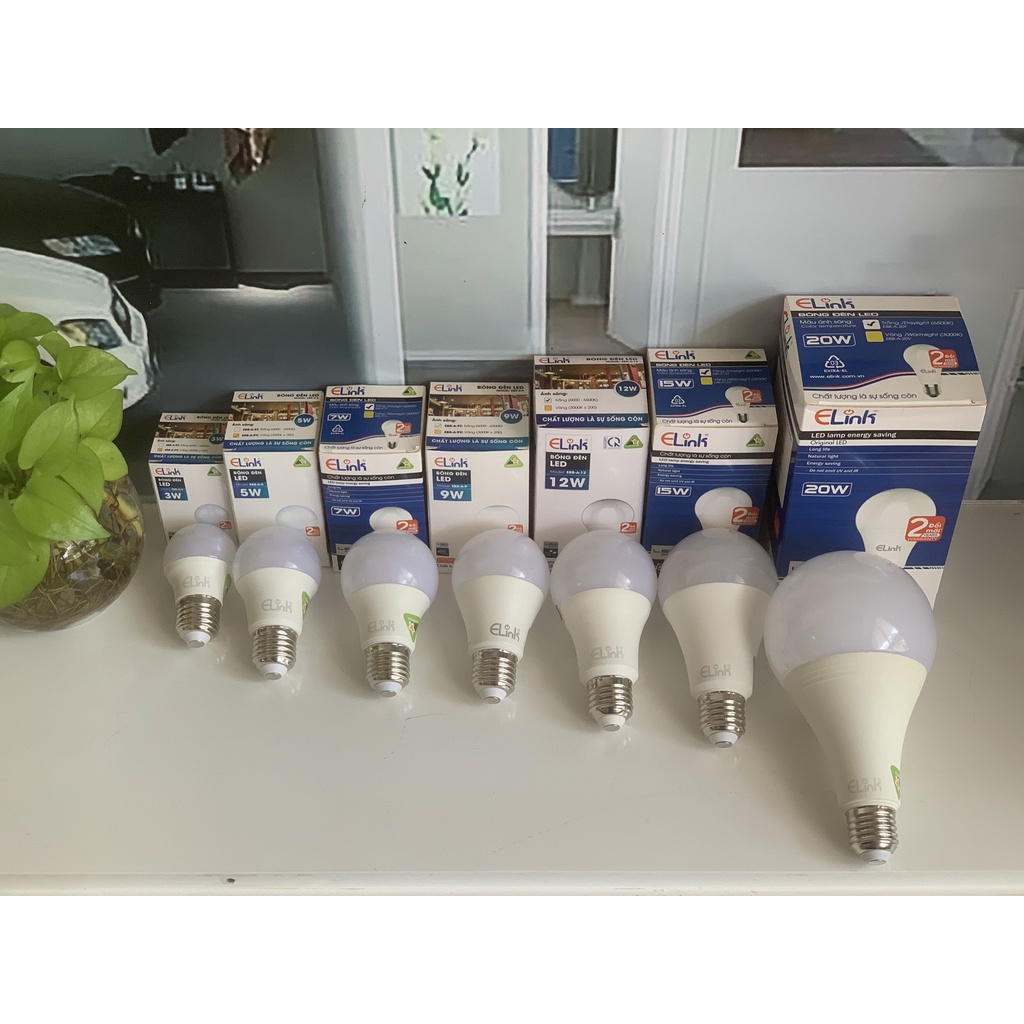 Bóng Đèn Led Bulb ELink Công Suất 7W Ánh Sáng Vàng Dịu Nhẹ, Tạo Không Gian Ấm Cúng, Độ Lan Tỏa Rộng, Hàng Chính Hãng