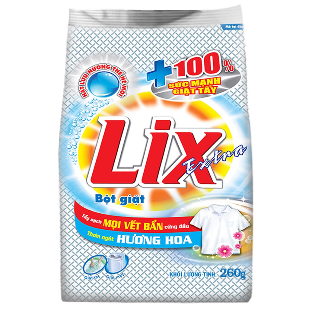 Bột giặt LIX Extra Hương Hoa 250G - Tẩy Sạch Cực Mạnh Vết Bẩn- EB250