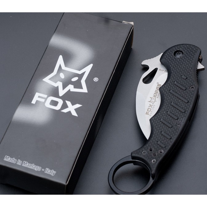 [FreeShip] Dao Phượt Gấp karambit Fox đen Cắt Gọt Hoa Quả