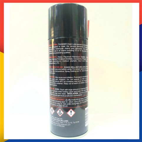 CHAI XỊT BÔI TRƠN SÊN THUNDER CHAIN LUBE ( MADE IN VIET NAM CHÍNH HÃNG)