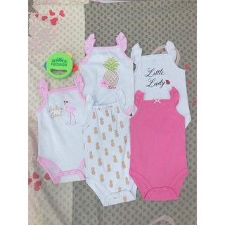 Set 5 bộ Body 2 dây cho bé gái từ 0-3 Tháng đáng yêu