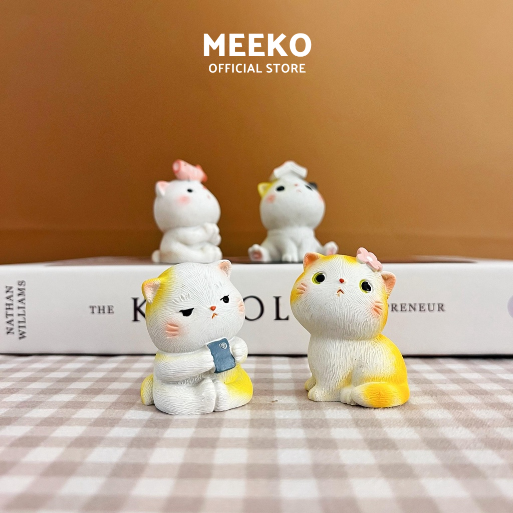Set 3 Chiếc Mèo Shiro Kitten Hạnh Phúc MEEKO