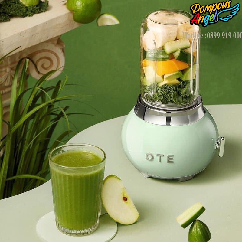 Máy xay sinh tố mini dáng cổ điển cầm tay OTE đủ màu xanh/trắng/hồng , decor trang trí ,bảo hành 12 tháng