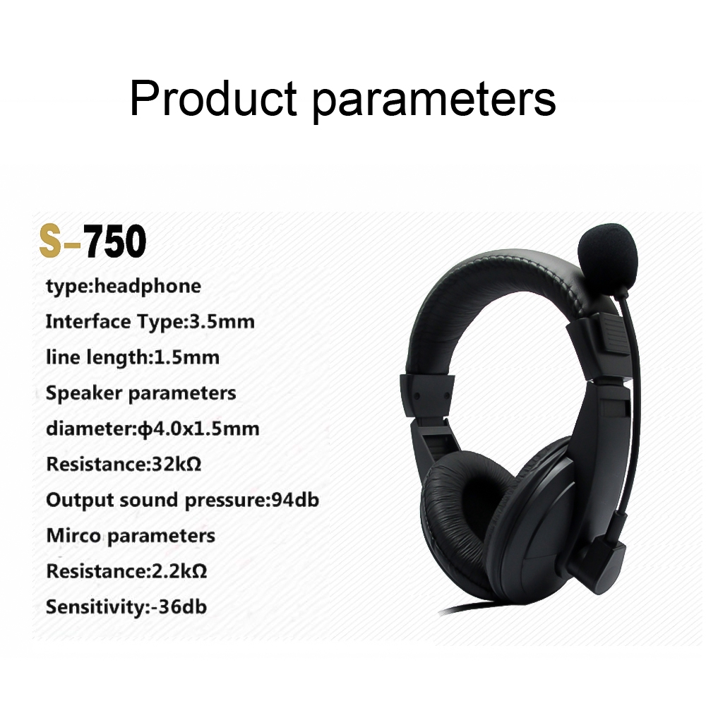 Tai nghe chụp tai giắc cắm 3.5mm âm thanh bass trầm có micro tiện dụng