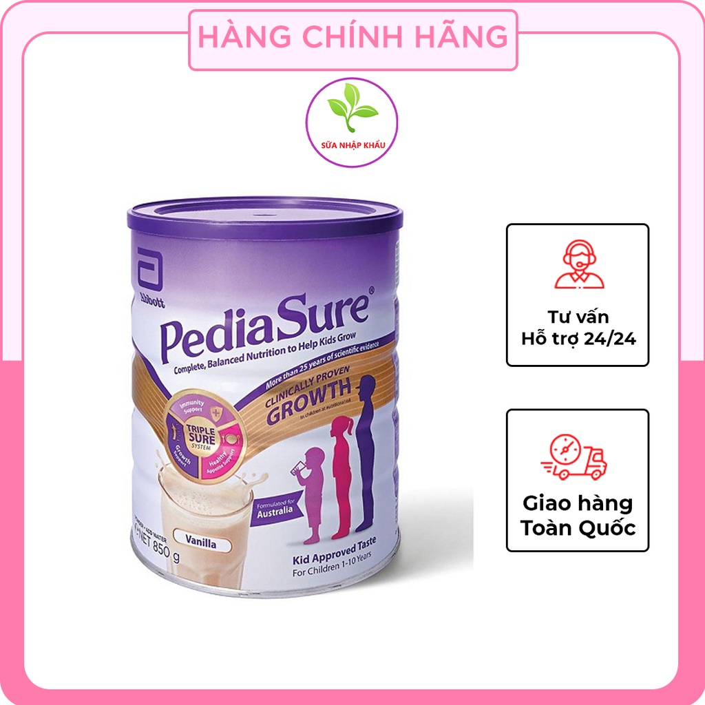 Sữa bột PediaSure Úc hỗ trợ tăng cân, tăng chiều cao cho trẻ hộp 850g
