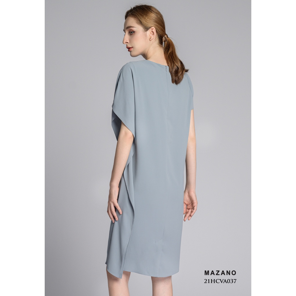 Váy xanh tay cánh dơi đính đá MAZANO MS 21HCVA037XD chất liệu vải Hàn thích hợp mặc đi làm, đi chơi