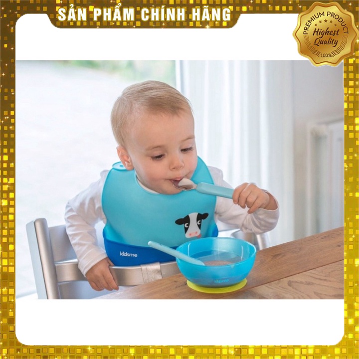 Hàng chính hãng Bộ tô chống trượt Kidsme (kèm muỗng báo nhiệt) - Tô có thể cố định trong suốt bữa ăn
