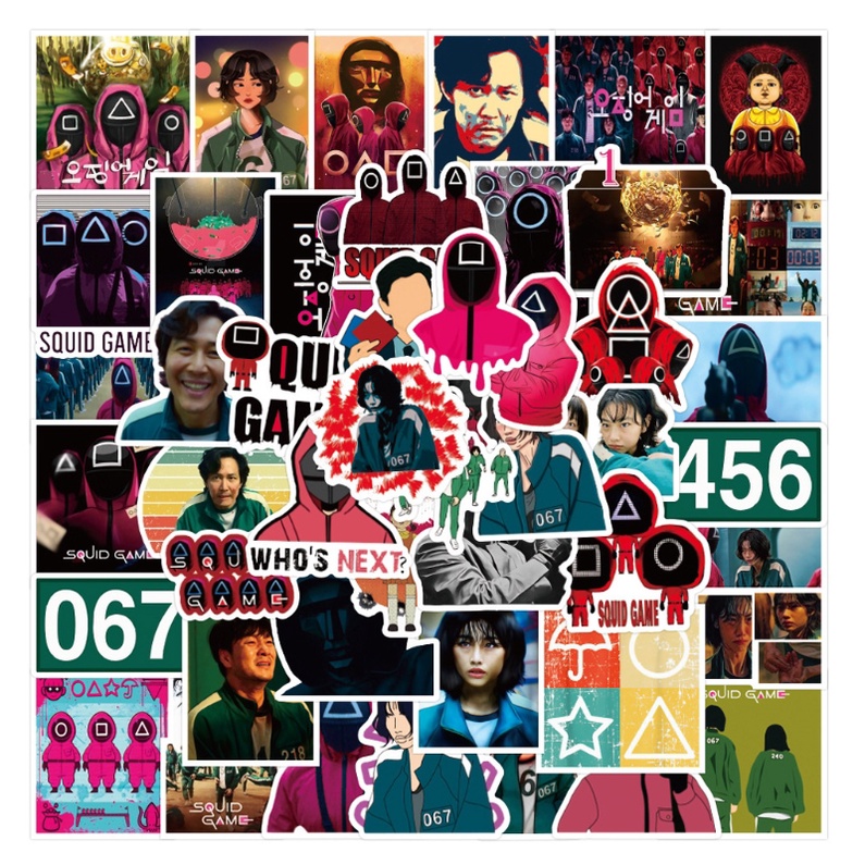 Bộ 50 Miếng Dán Graffiti Tròn Phong Cách Hàn Quốc Cho TV 6