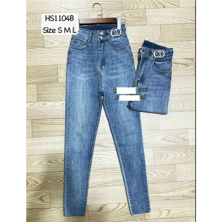 Quần jean nữ xanh trơn cao cấp - Chất liệu Denim, co dãn tốt (Hàng chuẩn form) Thời Trang Nam Nữ Gemini KVC5058