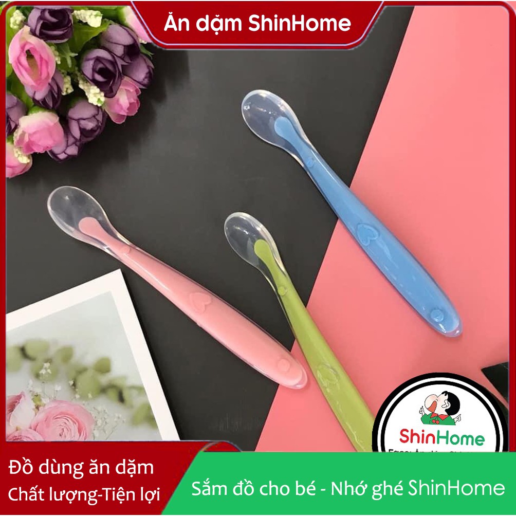 Thìa ăn dặm silicon siêu mềm không BPA (có hộp)