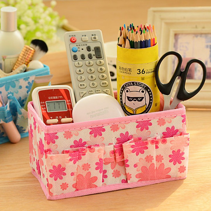 Hộp đựng mỹ phẩm phụ kiện vải khung cứng nhiều ngăn gấp gọn tiện lợi đi du lịch
