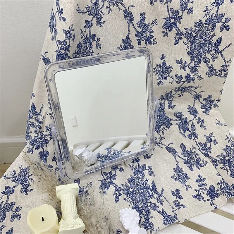 Gương để bàn 2 mặt xoay 360 viền trong