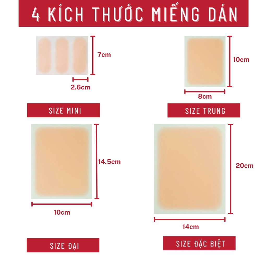 Miếng dán che sẹo che xăm Nhật Bản che khuyết điểm đậm màu nhiều kích thước chống nước chống mồ hôi, không dính bẩn