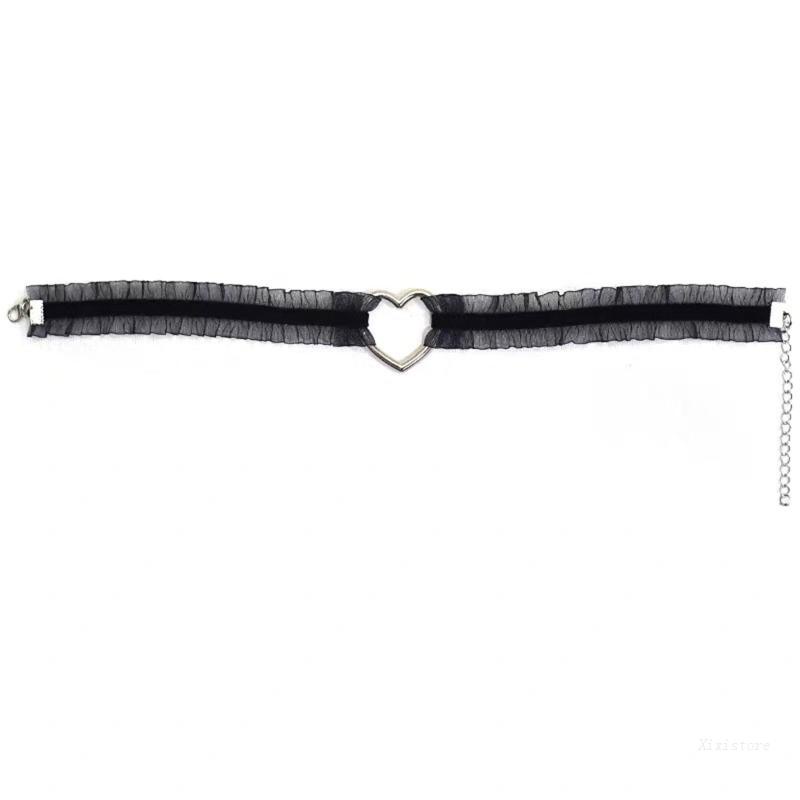 XIXI Vòng Cổ Choker Ren Mặt Trái Tim Phong Cách Gothic Thời Trang Cho Nữ