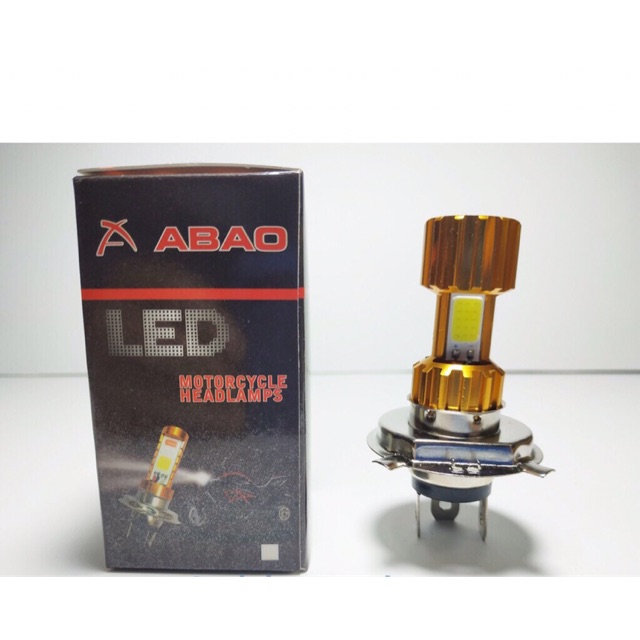 Đèn led xe máy H4 - 3 tim đầu vàng
