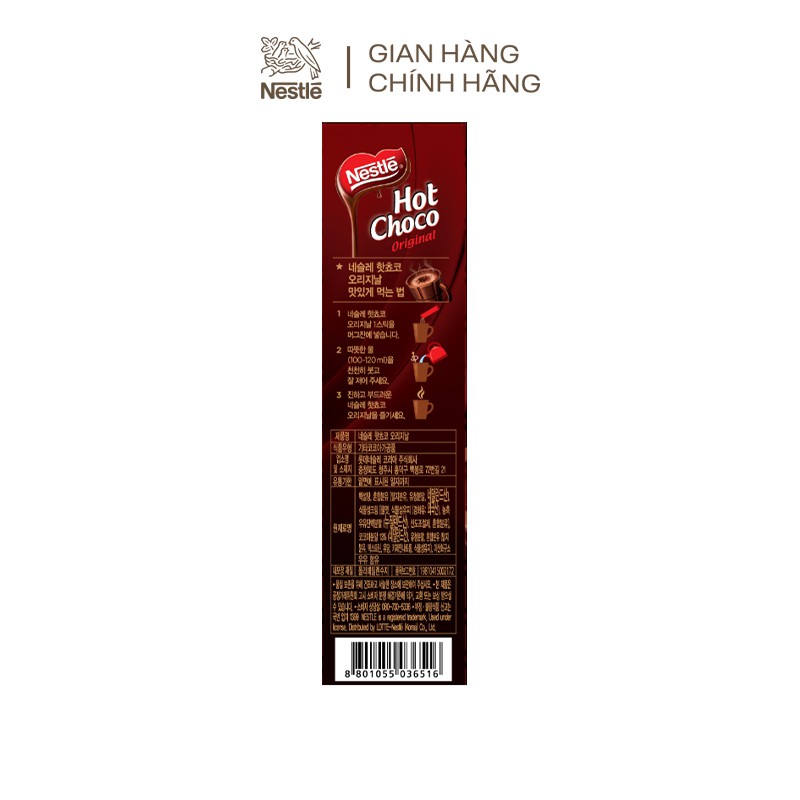 Bột cacao nguyên chất Nestlé Hot Choco (24gr*10 gói)