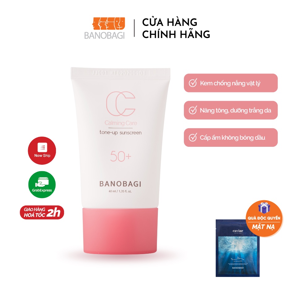 Kem Chống Nắng Nâng Tông BANOBAGI Calming Care Tone Up Sunscreen SPF 50+ PA+++