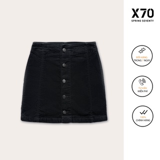 Chân Váy Nữ Nhung Tăm Kiểu Dáng Form Chữ A Thiết Kế Đính Nút Thời Trang X70 - 04500014