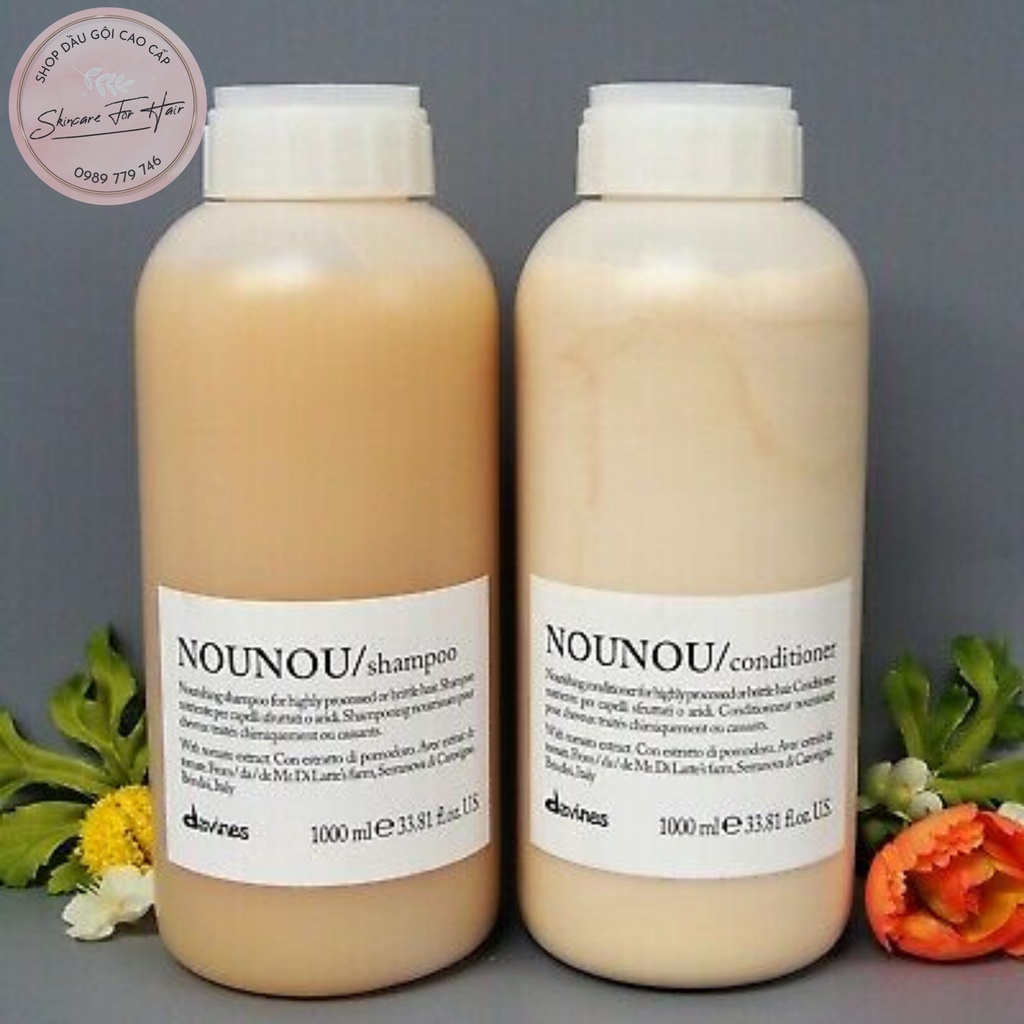 Dầu gội xả Davines Nounou dung tích 1000ml dành cho tóc khô xơ, hư tổn, hóa chất