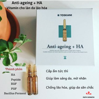 Tinh chất Anti-ageing HA Toskani - Tinh chất cấp ẩm tức thì cho da khô, lão hóa