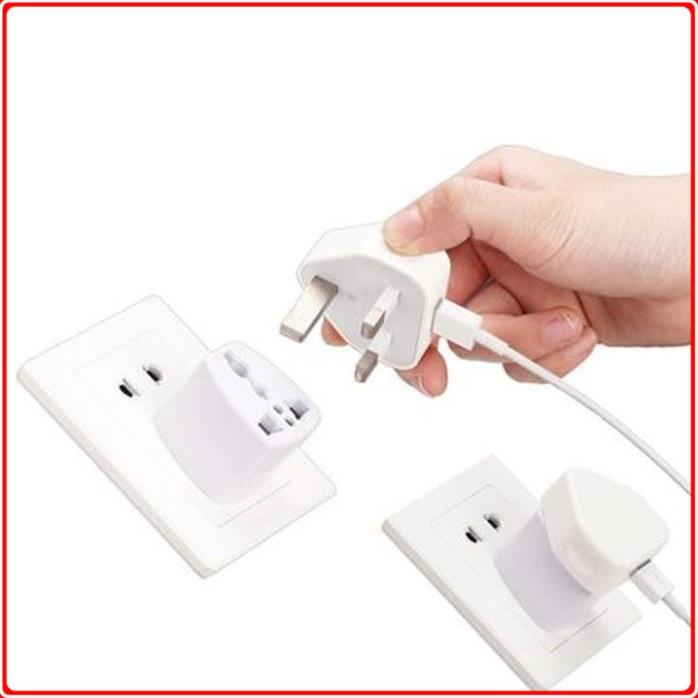 Ổ Chuyển Đổi Phích Cắm Từ 3 Chân Sang 2 Chân Nguồn 220V Màu Trắng MM0003