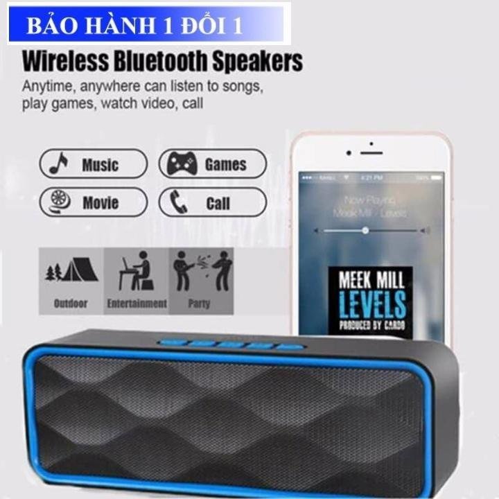 Loa Bluetooth SC211 Nghe Nhạc Mini Nhỏ Gọn Kết Nối Không Dây Đa Năng Dùng Được Usb Thẻ Nhớ