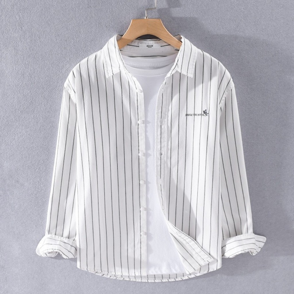 Áo Sơ Mi Nam Dài Tay Sọc Chữ NF322 Chất Vải Mềm Mịn Chuẩn Shop Thời trang TOP FASHION SHOP | BigBuy360 - bigbuy360.vn