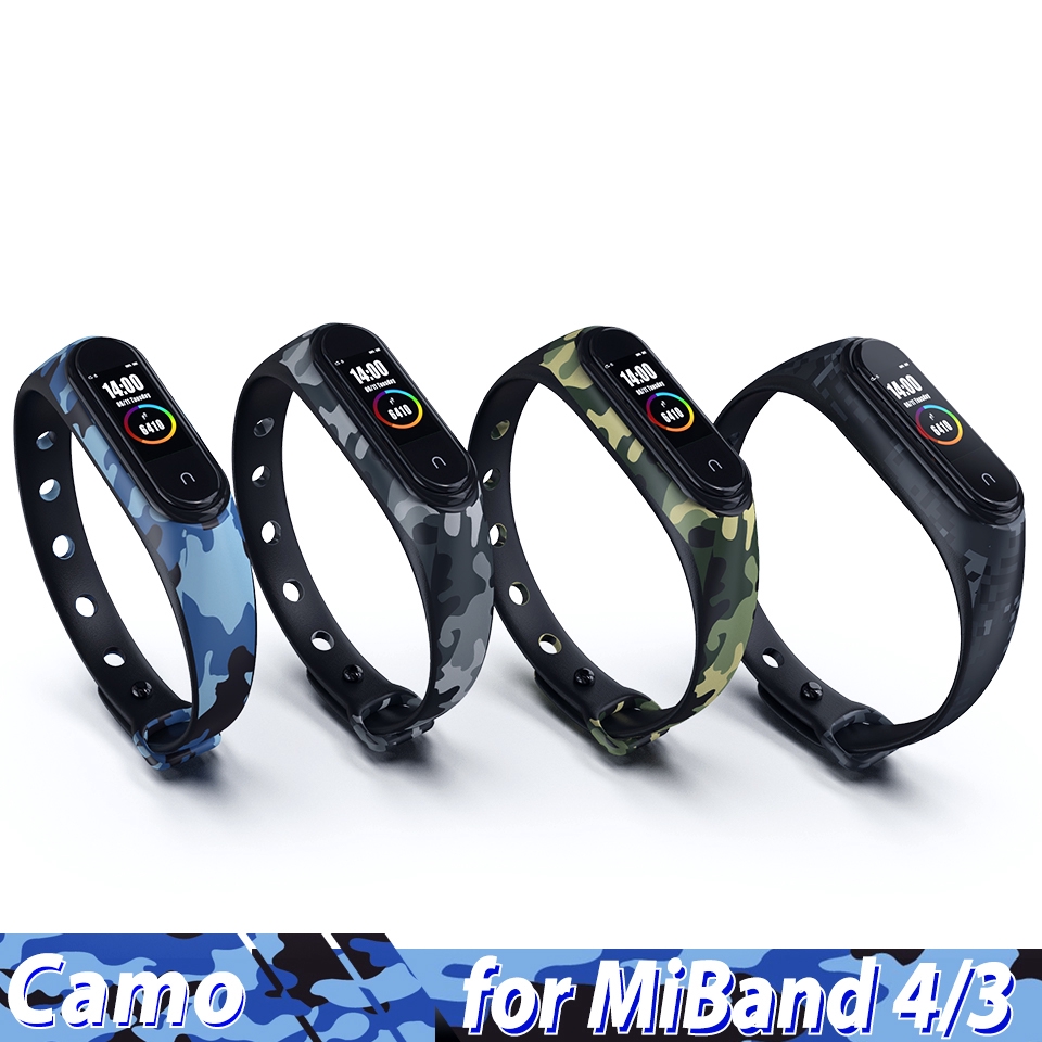 Dây silicone họa tiết rằn ri thay thế cho Xiaomi Mi Band 4/3