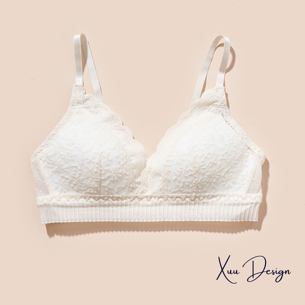 Áo lót nữ ren hoa mềm mát Xuu Design, thiết kế đệm mỏng không gọng co dãn thoáng khí- AV43