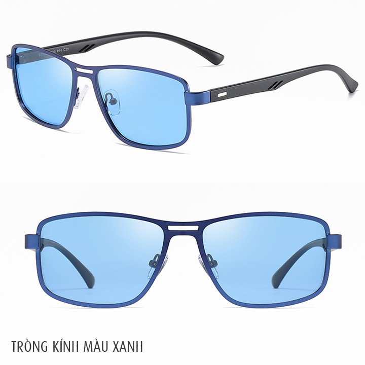 Mắt kính phân cực chống chói, chống tia UV400, gọng kim loại, tặng kèm hộp và khăn lau - MK2004