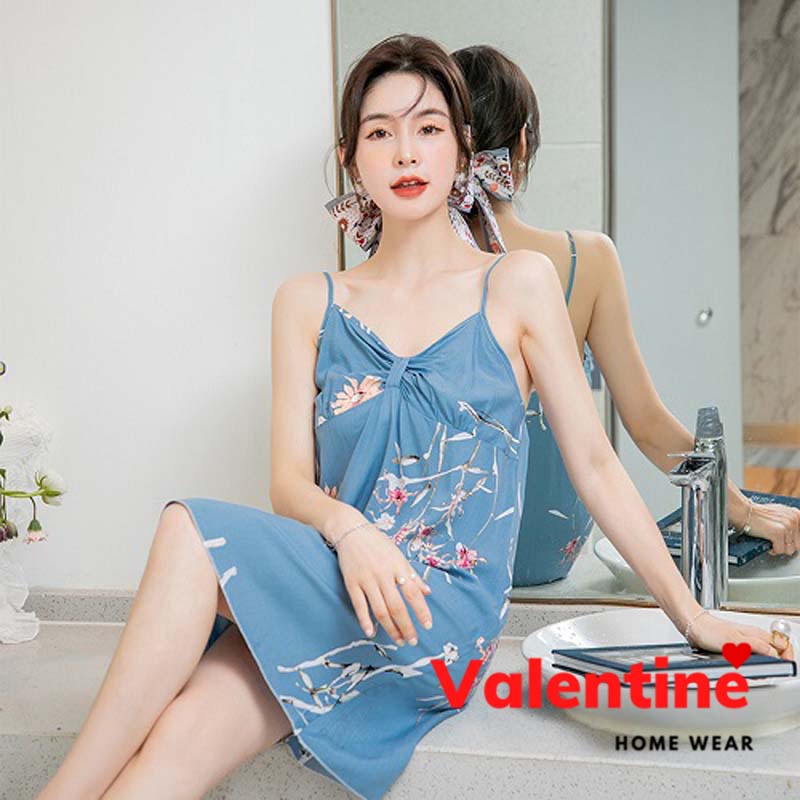 Váy ngủ hai dây nữ phong cách nữ tính chất cotton lanh thoáng mát nhiều màu mã VAV0151 | BigBuy360 - bigbuy360.vn