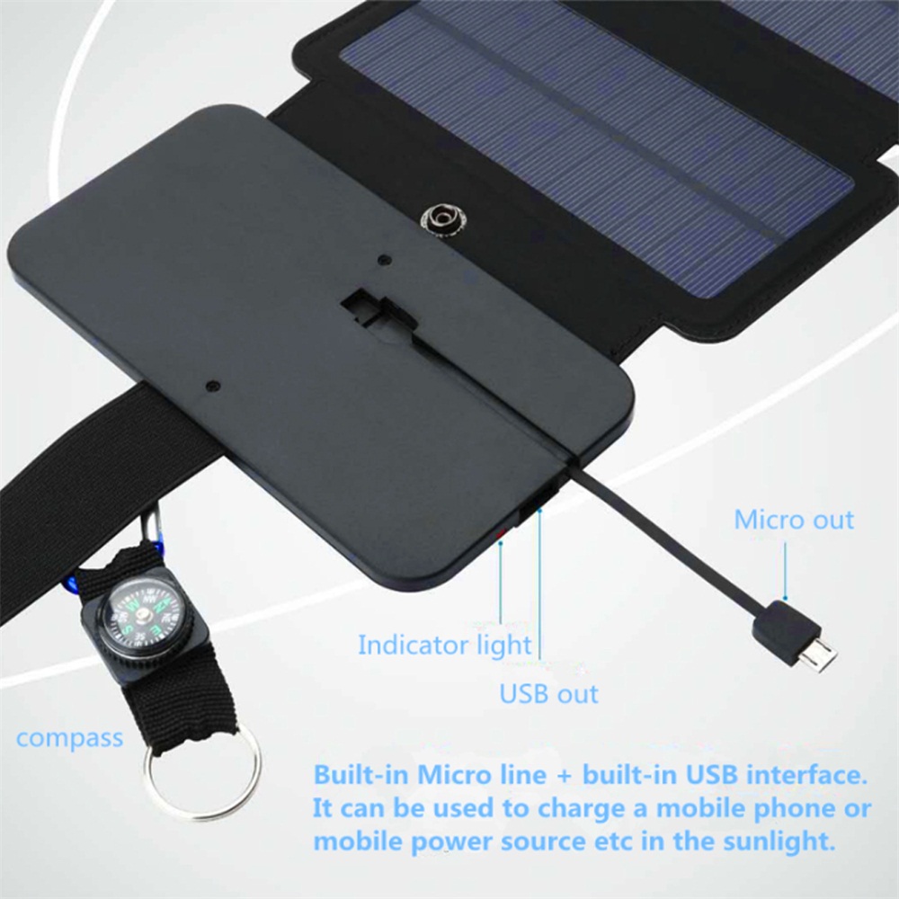 Tấm Sạc Pin Năng Lượng Mặt Trời 9w Có Thể Gấp Gọn Tiện Dụng