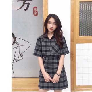 Set áo chân váy áo sơ mi công sở