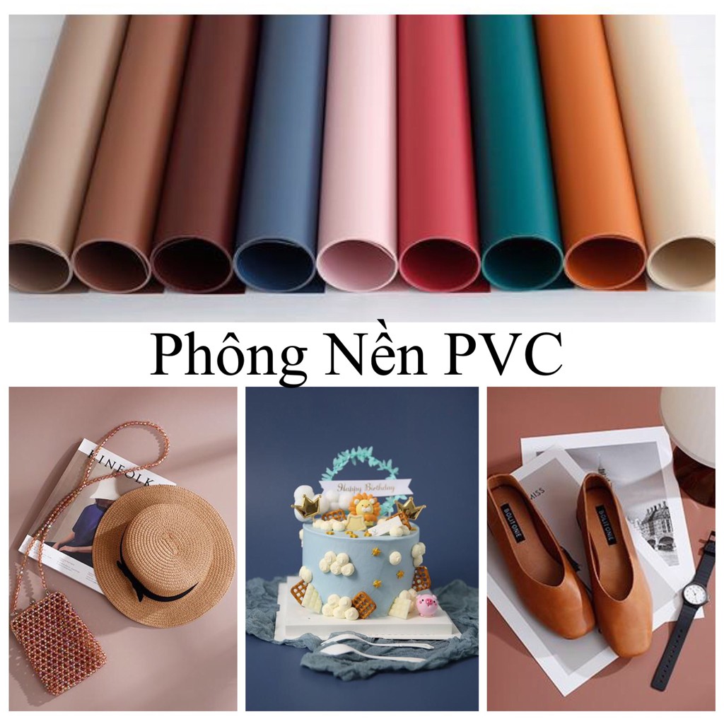 (16 MÀU) Phông Nền Màu Trơn PVC Size 65x1m Chống Thấm Nước Tuyệt Đối