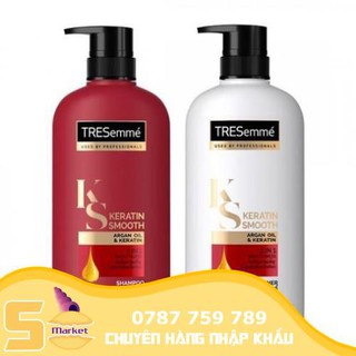 Combo 2 chai dầu gội và xả tresemme ks keratin smooth 5 in 1 thái lan