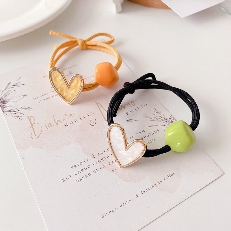 Dây Buộc Tóc Cao Su Màu Sắc Ngọt Ngào Phong Cách Hàn Quốc Cho Nữ