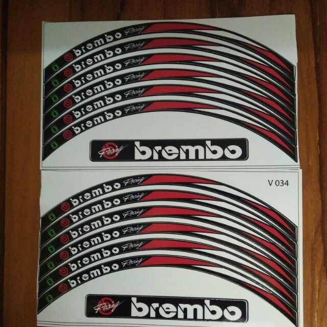 Bộ tem dán mâm xe Brembo new