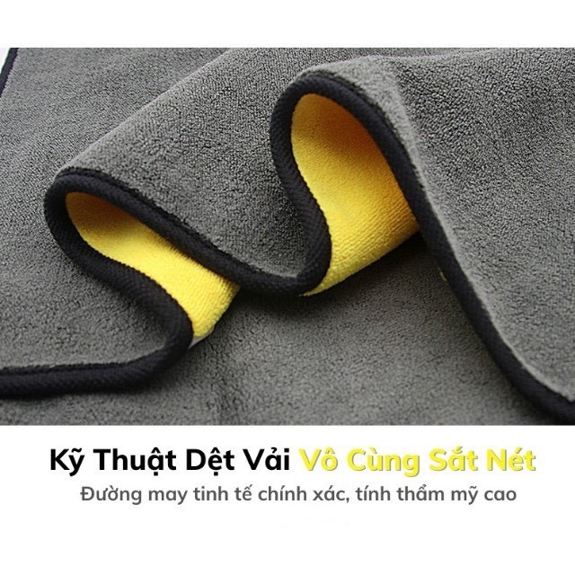 Khăn lau hàng Xịn xe hơi màu vàng 2 lớp cao cấp siêu sạch siêu thấm hút